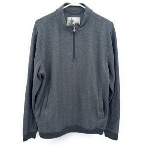 Linksoul 1/4 Zip Pullover Men L Gray Pullover 100% Luxury Cotton Golf Pockets
